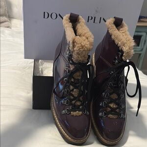 Donald J. Pliner Burgundy Winter Boots with Shearling Lining